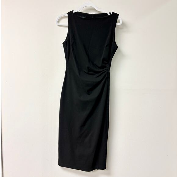 Diab'Less Sleeveless Shirred Side Formal Sheath Midi Dress Black Women's 1 / S - Picture 1 of 4